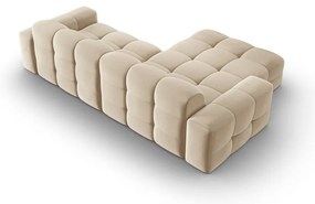 Béžová zamatová rohová pohovka (ľavý roh) Kendal - Micadoni Home