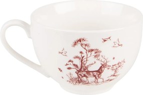 Porcelánová šálka s tanierikom Pretty Forest - 12*9*6 cm / Ø 14*2 cm / 200 ml