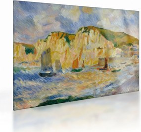 Sklenený obraz - Auguste Renoir, Sea and Cliffs, reprodukcia (70x50 cm)