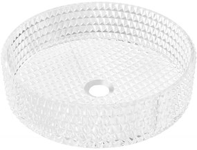 Mexen Aura, sklenené umývadlo na dosku, 39 x 39 cm, číra, 24013900