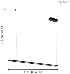Eglo 98492 - LED Luster na lanku AMONTILLADO LED/27W/230V