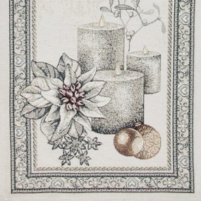VIANOČNÝ GOBELÍNOVÝ BEHÚŇ NA STÔL CANDL 45X140 CM VZOROVANÝ