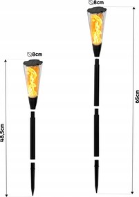 Solárna LED lampa TORCH Premium IP65 - 65 cm
