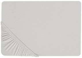 Bavlnená posteľná plachta 140 x 200 cm svetlosivá JANBU Beliani