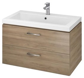 Cersanit S801-154-DSM - Závesná kúpeľňová skrinka s umývadlom LARA 80 cm orech
