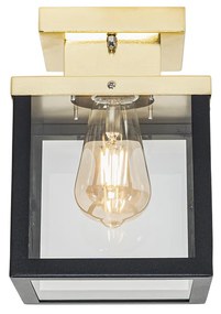 Priemyselné vonkajšie stropné svietidlo čierne so zlatom - Rotterdam