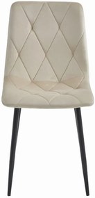 Stolička LIBRA zamatová béžová (čierne nohy)