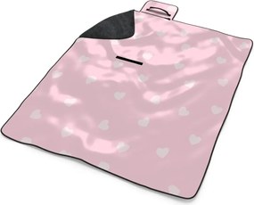 Sablio Plážová deka Ružové srdiečka: 200x140 cm