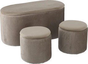Set troch taburetiek ARVION béžové PHO5963 (3 ks)