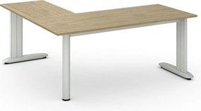 Rohový kancelársky písací stôl PRIMO FLEXIBLE, 180x180 cm, dub prírodný