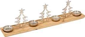 XXXLutz DRŽIAK NA ADVENTNÉ SVIEČKY drevo, kov X-Mas - Vianočné dekorácie - 0057090091