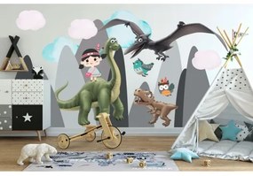 Samolepka na stenu dinosaury v horách 60 x 120 cm