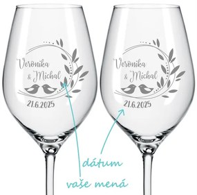 Svadobné poháre na víno Romance 2 ks