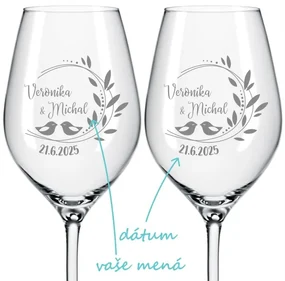 Svadobné poháre na víno Romance 2 ks