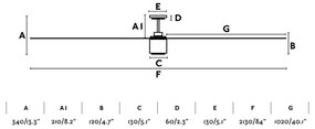 Stropný ventilátor Faro Attos 213 cm 33495