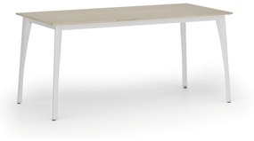 Rokovací stôl PRIMO OMEGA, 1600 x 800 mm, biela podnož, dub prírodný