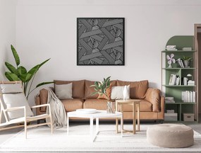 drevko Abstraktný obraz na stenu Pásy Rozmer obrazu: 32,5 x 32,5 cm, Farba dekorácie: Čierna