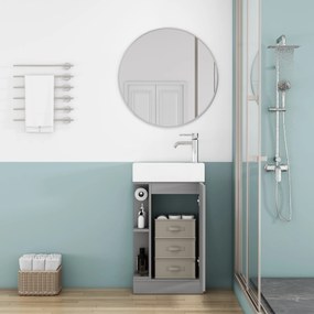 Voľne stojaca skrinka s umývadlom Houseland Ruvin 46 cm sivá