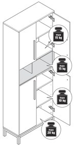 Vysoká skrinka do kúpeľne »Eklund«, biela