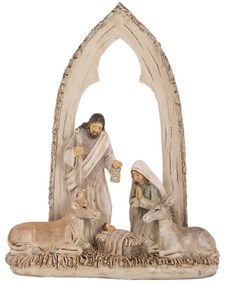 Béžová antik vianočné dekorácie betlehem - 18*7*22 cm