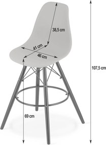 AKCIA Čierna barová stolička CARBRY LAMAL s čiernymi nohami II. akosť