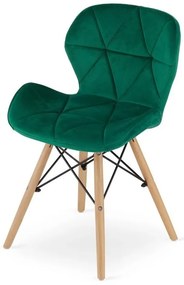 Set 4 zamatových kresiel LAGO - zelené