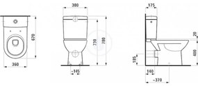 LAUFEN Pro WC kombi misa, 670x360 mm, s LCC, biela H8249564000001