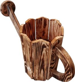 HRADIL Drevená dekorácia kanvička - kvetináč