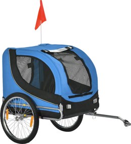 PawHut Psí Príves na Bicykel - Preprava Psov modrá+čierna 130 x 73 x 90 cm | Aosom