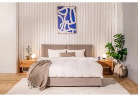 Čalúnená dvojlôžková posteľ taupe s úložným priestorom s roštom 180x200 cm Myra Pillow – Bonami Selection