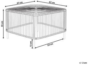 Ratanový záhradný konferenčný stolík 67 x 67 cm prírodný CESENATICO Beliani