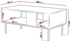 Konferenčný stolík Grotzi 100 (čierna) . Vlastná spoľahlivá doprava až k Vám domov. 1103715