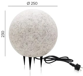 Vonkajšie dekoračné svietidlo GARDEN BALL 1xE27/40W/230V IP65 pr. 25 cm
