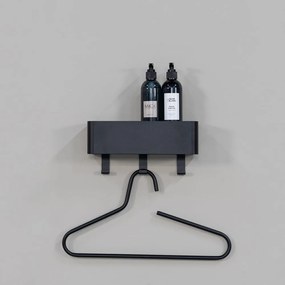 Čierna nástenná oceľová kúpeľňová polička Multi – Spinder Design