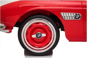 LEAN CARS Elektrické autíčko BMW Retro, LED, MP3, diaľkové ovládanie, červené lakované