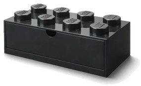 Čierny stolový box so zásuvkou LEGO® Brick, 31,6 x 11,3 cm