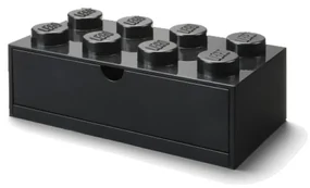 Čierny stolový box so zásuvkou LEGO® Brick, 31,6 x 11,3 cm