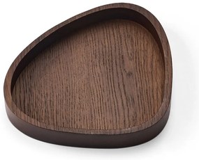 Hnedý dekoratívny drevený úložný box 18x16x3 cm Curve M – LIND DNA