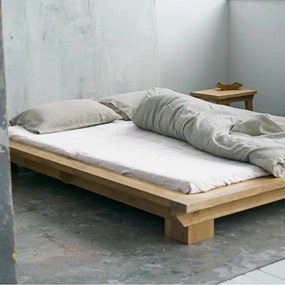 Biela napínacia ľanová plachta 140x200 cm White – Linen Tales