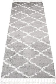 TA Koberec P129B TMAVO SIVÁ/KRÉMOVÁ BOHO Rozmer: 80x250 cm