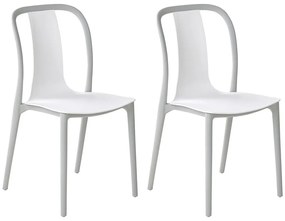 Sada 2 záhradných stoličiek biela/sivá SPEZIA Beliani