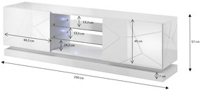 Cama Biely stolík pod TV Qiu 200