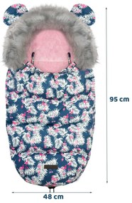 Spací vak do kočíka Elmi Ricokids - modrý s plameniakmi