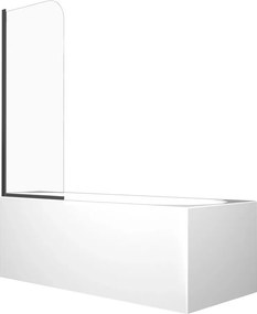 Besco Vaňová zástena PRIME BLACK 1 70140 (70x140 cm | Transparent)