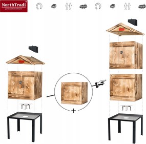 TRENDIE Udiareň drevená s kovovým komínom