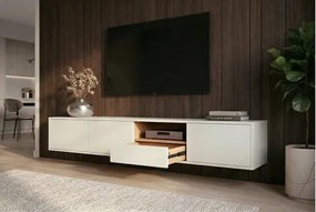 TV-skrinka 47815 Loft 200cm Biela/Prírodná Dub Dyha  - Komfort-nábytok