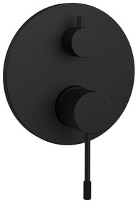 Matne čierna podomietková sprchová batéria (2 výstupy) Solaris – Sapho