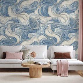 Fototapeta modré vlny v pohybe