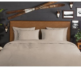 Hnedé flanelové predĺžené obliečky na dvojlôžko 200x220 cm – Good Morning