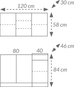 Malá kuchyňa JANKA 120, antracit